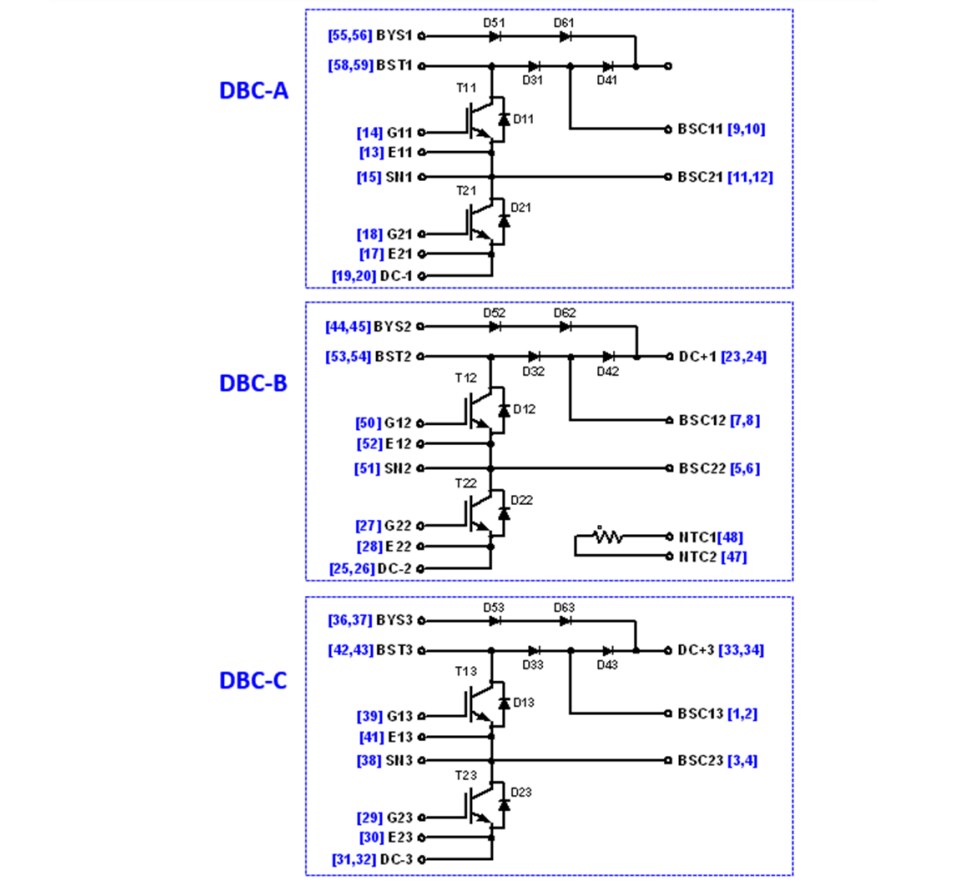 Schematic - onsemi NXH300B100H4Q2F2 Q2BOOST Module